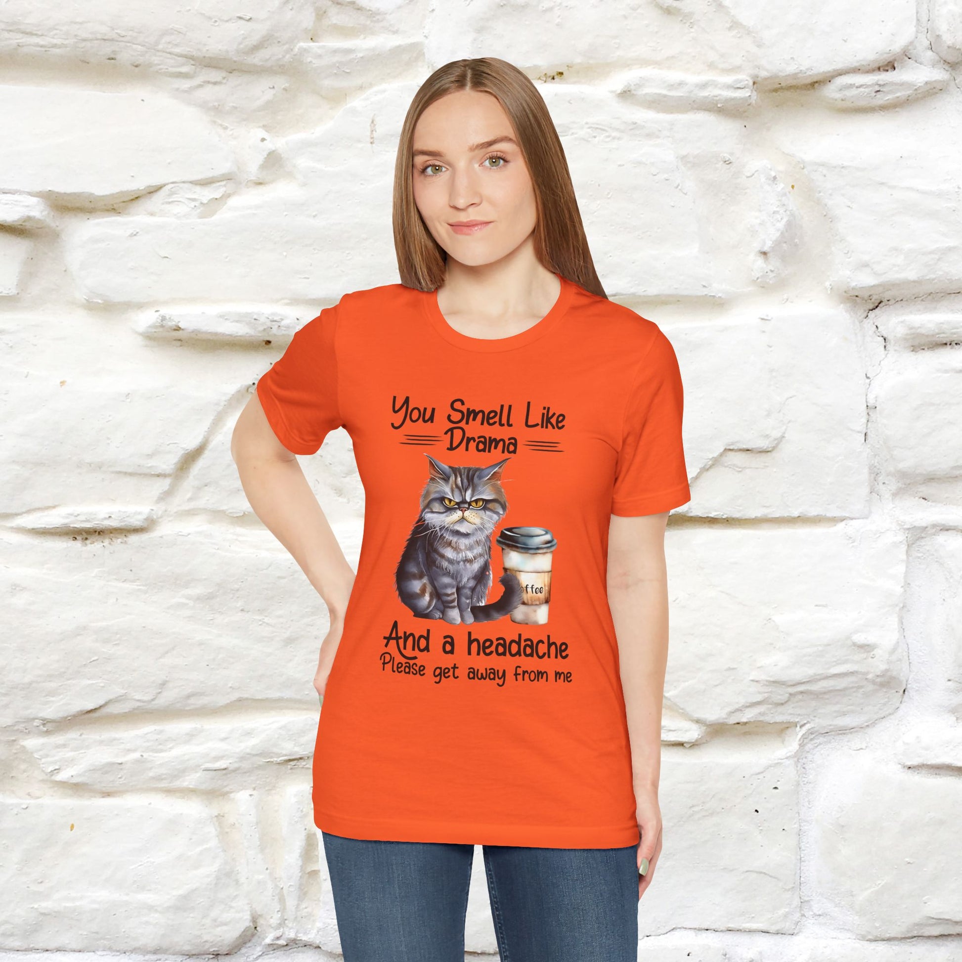 ''You Smell Like Drama and a Headache" Cat T-Shirt | Nunu&Miao Studio - Nunu&Miao Studio