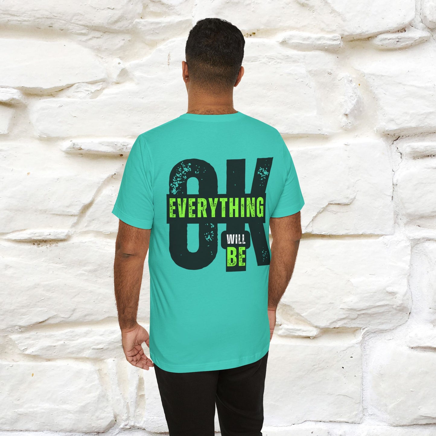 ''Everything Will Be Ok '' Cat T-Shirt Front and Back Design | Nunu&Miao Studio - Nunu&Miao Studio