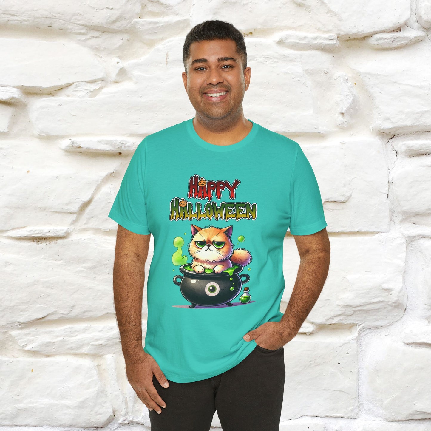 "Angry Cat Happy Halloween" Cat  T-shirt |Nunu&Miao Studio - Nunu&Miao Studio
