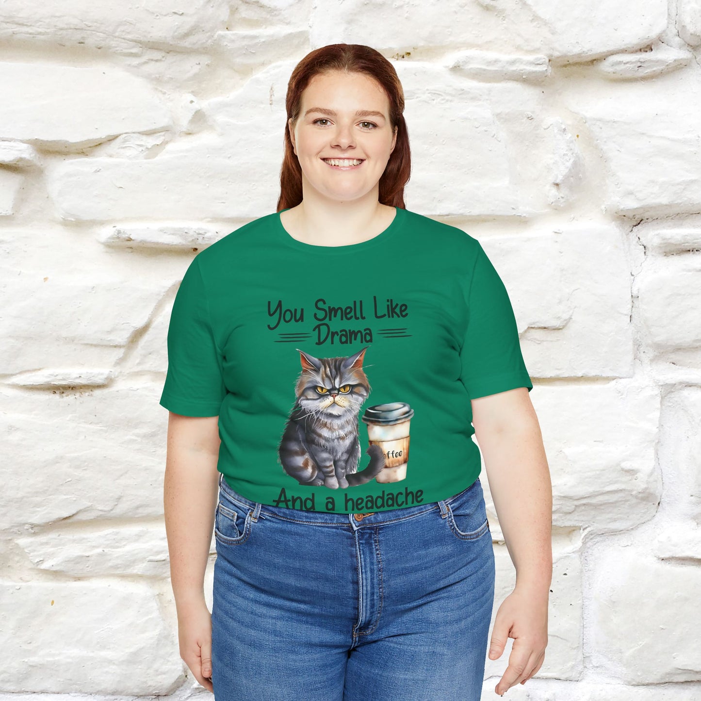 You Smell Like Drama and a Headache" Cat T-Shirt for Men & Women | 100% Cotton* - Nunu&Miao Studio