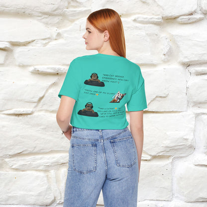 ''911 Emergency'' | Front & Back Design | Cat T-Shirt | Nunu&Miao Studio - Nunu&Miao Studio