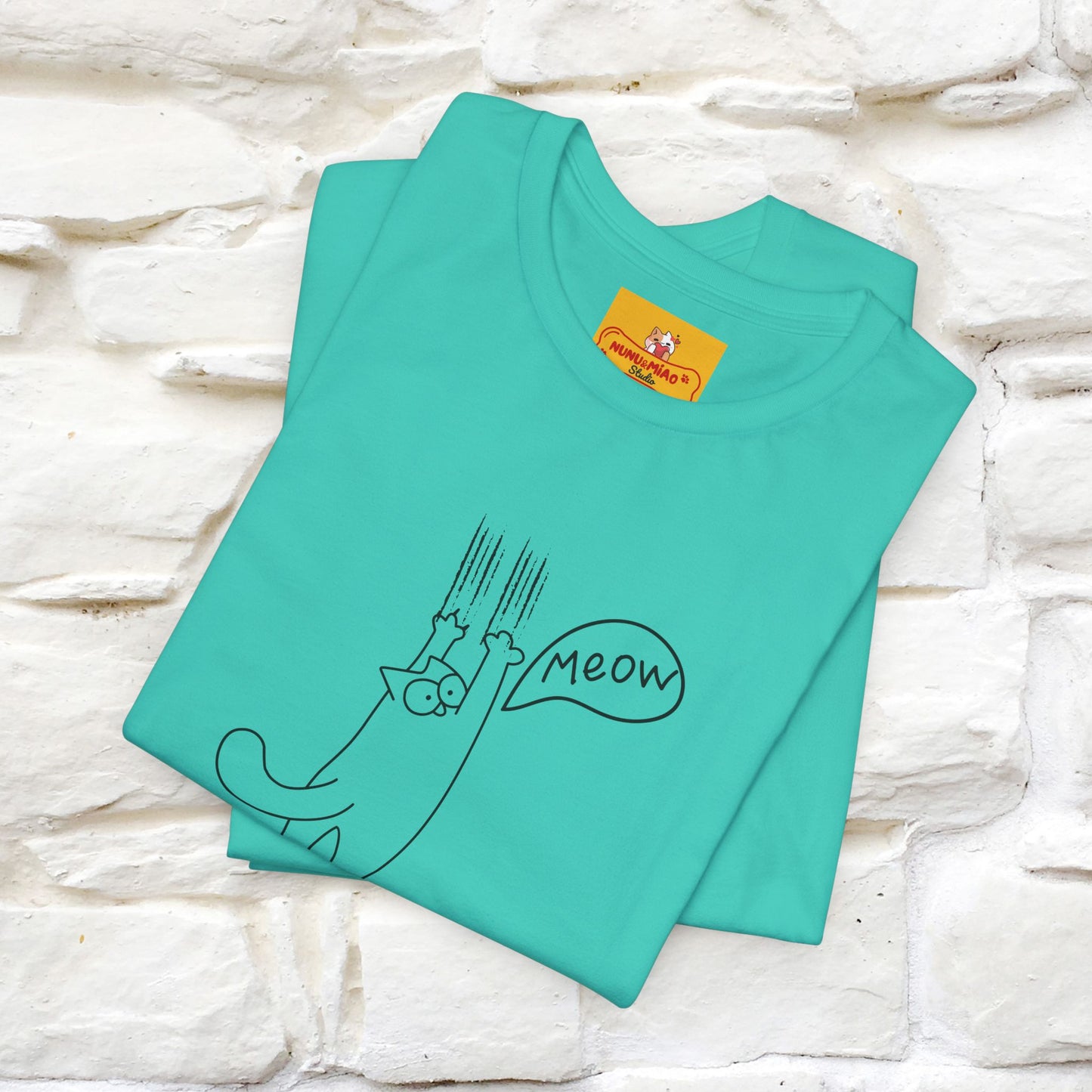 "Meow Meow Meow" Cat T-Shirt | Front & Back Design | Nunu&Miao Studio - Nunu&Miao Studio