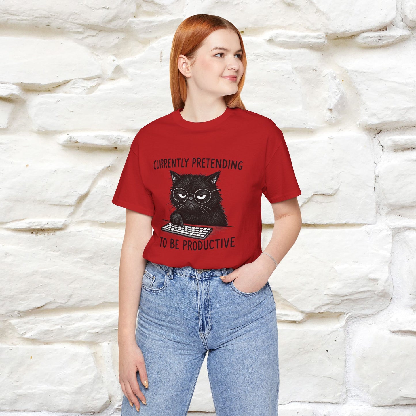 "Currently Pretending To Be Productive" |Cat T-Shirt | Nunu&Miao Studio - Nunu&Miao Studio