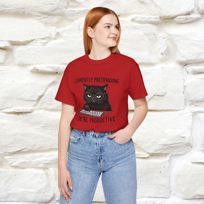 "Currently Pretending To Be Productive" |Cat T-Shirt | Nunu&Miao Studio - Nunu&Miao Studio