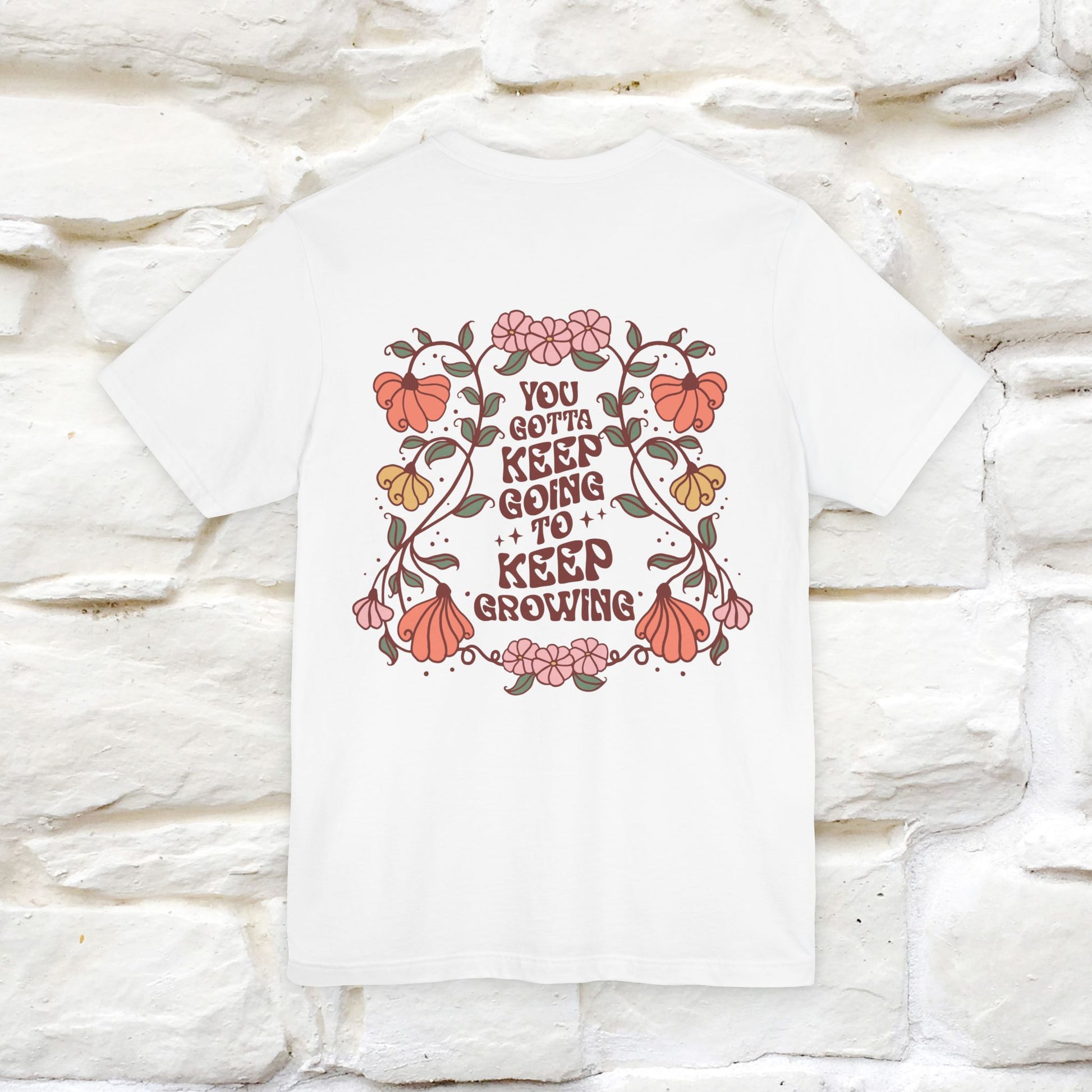 ''You Gotta Keep Going To Keep Growing" Cat T-Shirt| Front & Back Design | Nunu&Miao Studio - Nunu&Miao Studio