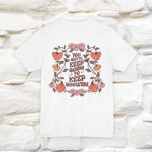 ''You Gotta Keep Going To Keep Growing" Cat T-Shirt| Front & Back Design | Nunu&Miao Studio - Nunu&Miao Studio