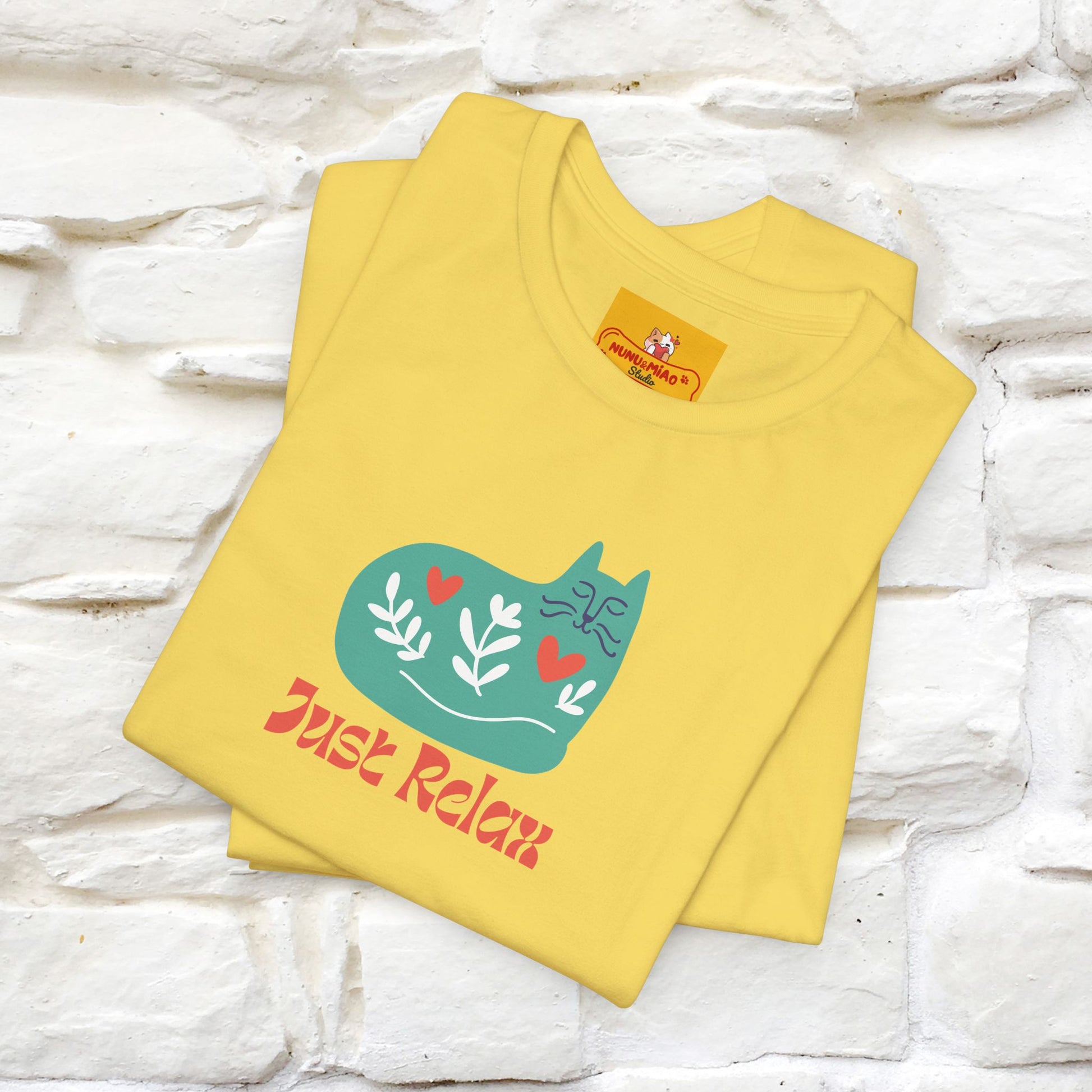 "Just Relax'' Cat T-Shirt Front and Back Design | Nunu&Miao Studio - Nunu&Miao Studio