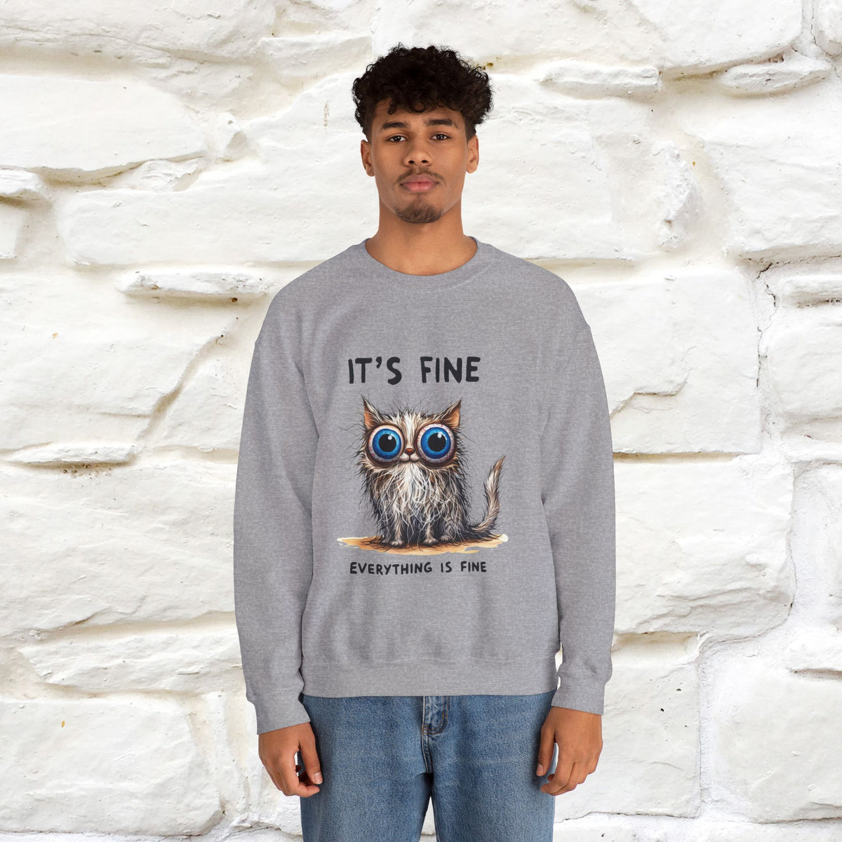 "It's Fine'' |Cat Sweatshirt | Nunu&Miao Studio