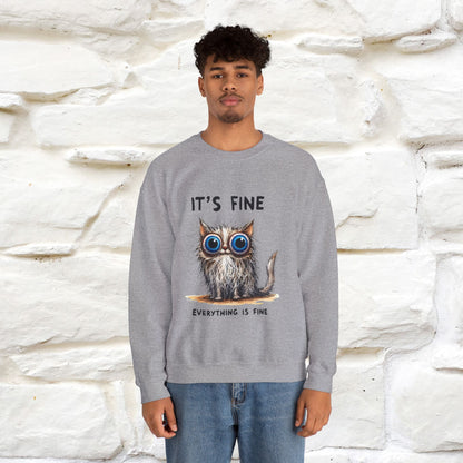 "It's Fine'' |Cat Sweatshirt | Nunu&Miao Studio