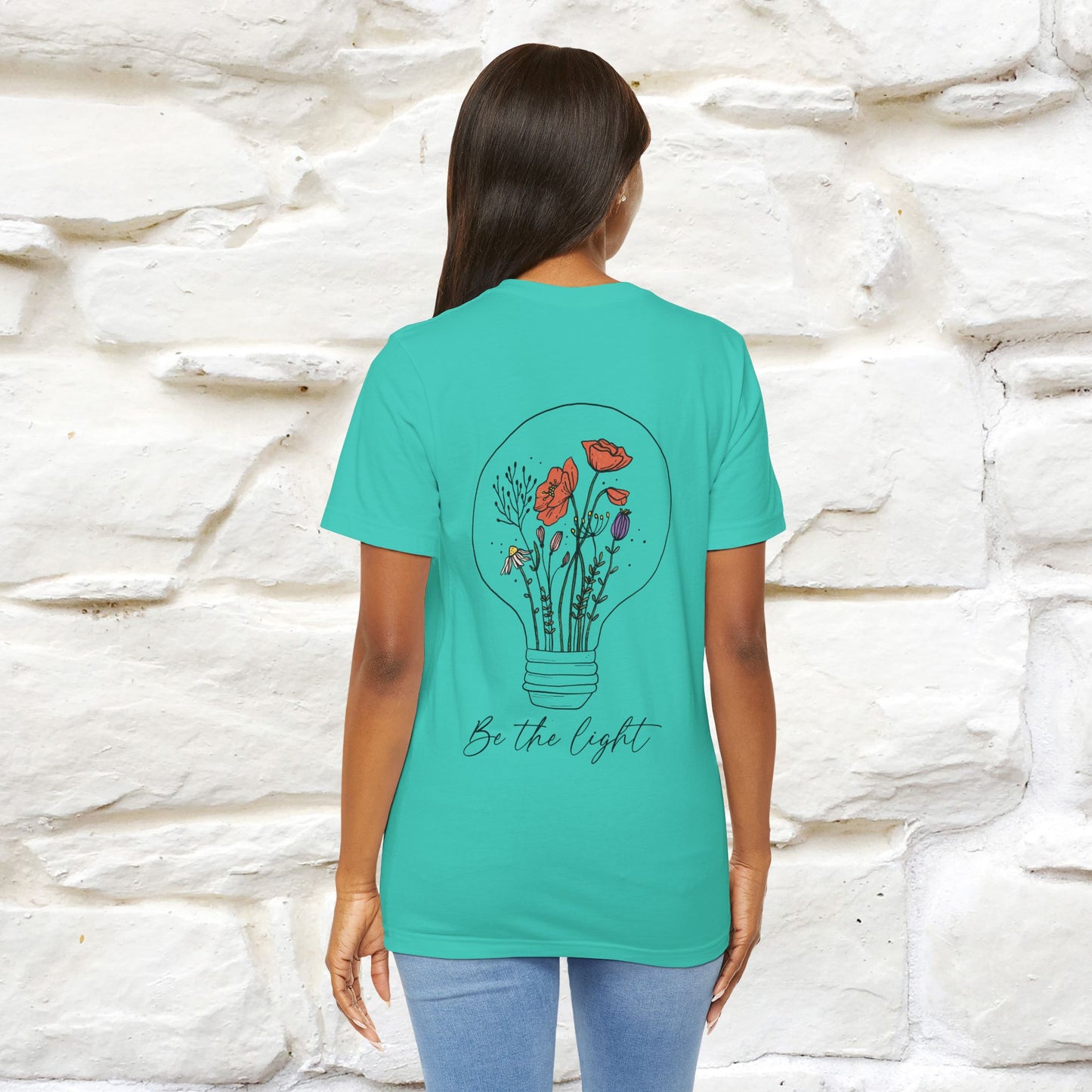 "Be The Light" Cat T-Shirt | Front & Back Design | Nunu&Miao Studio - Nunu&Miao Studio