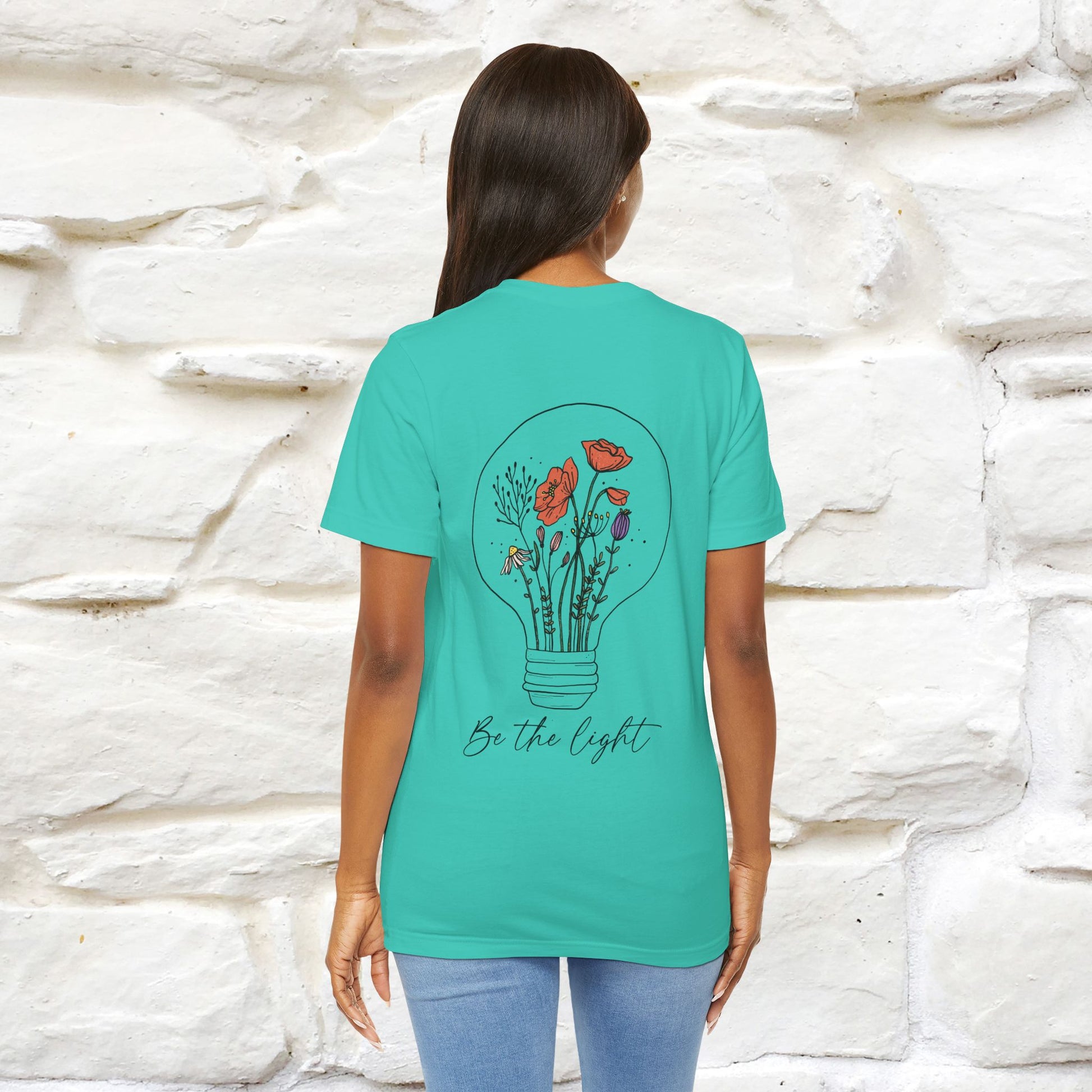 "Be The Light" Cat T-Shirt | Front & Back Design | Nunu&Miao Studio - Nunu&Miao Studio