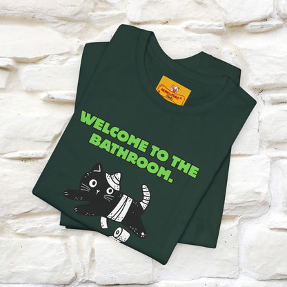 "Welcome To The Bathroom..."Funny  Cat T-shirt |Nunu&Miao Studio - Nunu&Miao Studio