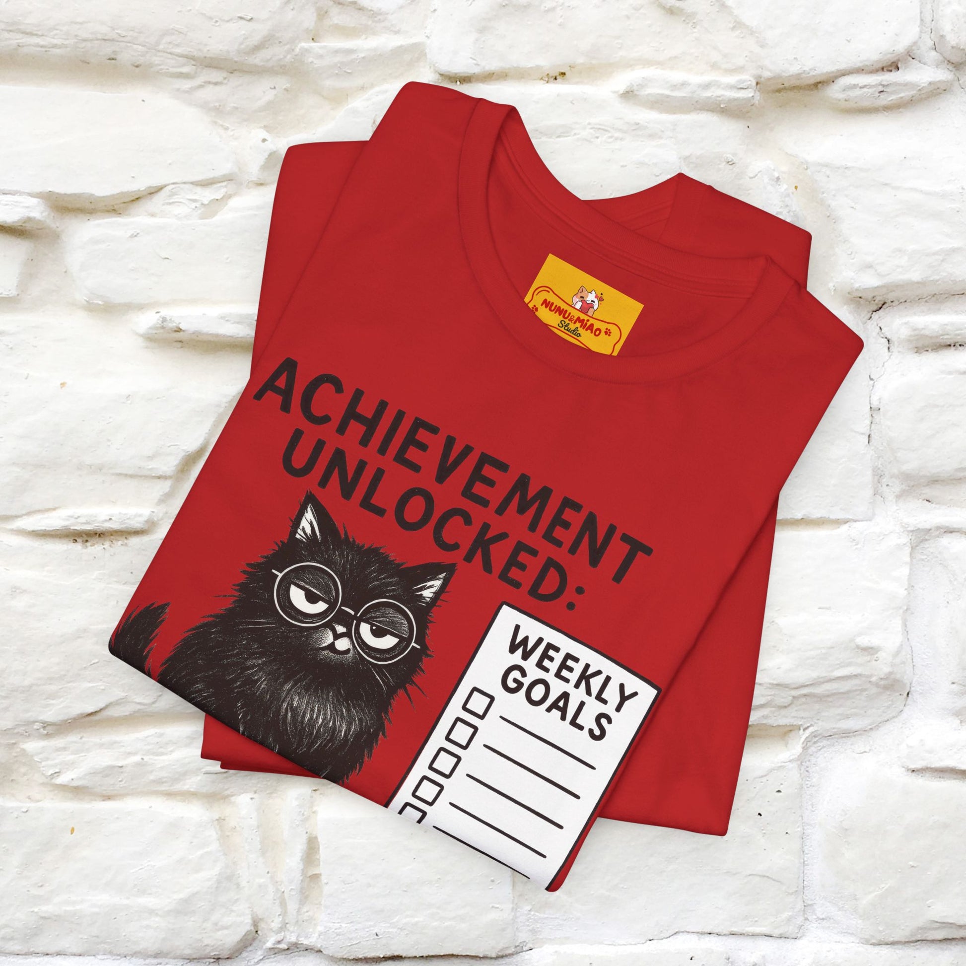 "Achievement Unlocked Bare Minimum." |Cat T-Shirt | Nunu&Miao Studio - Nunu&Miao Studio
