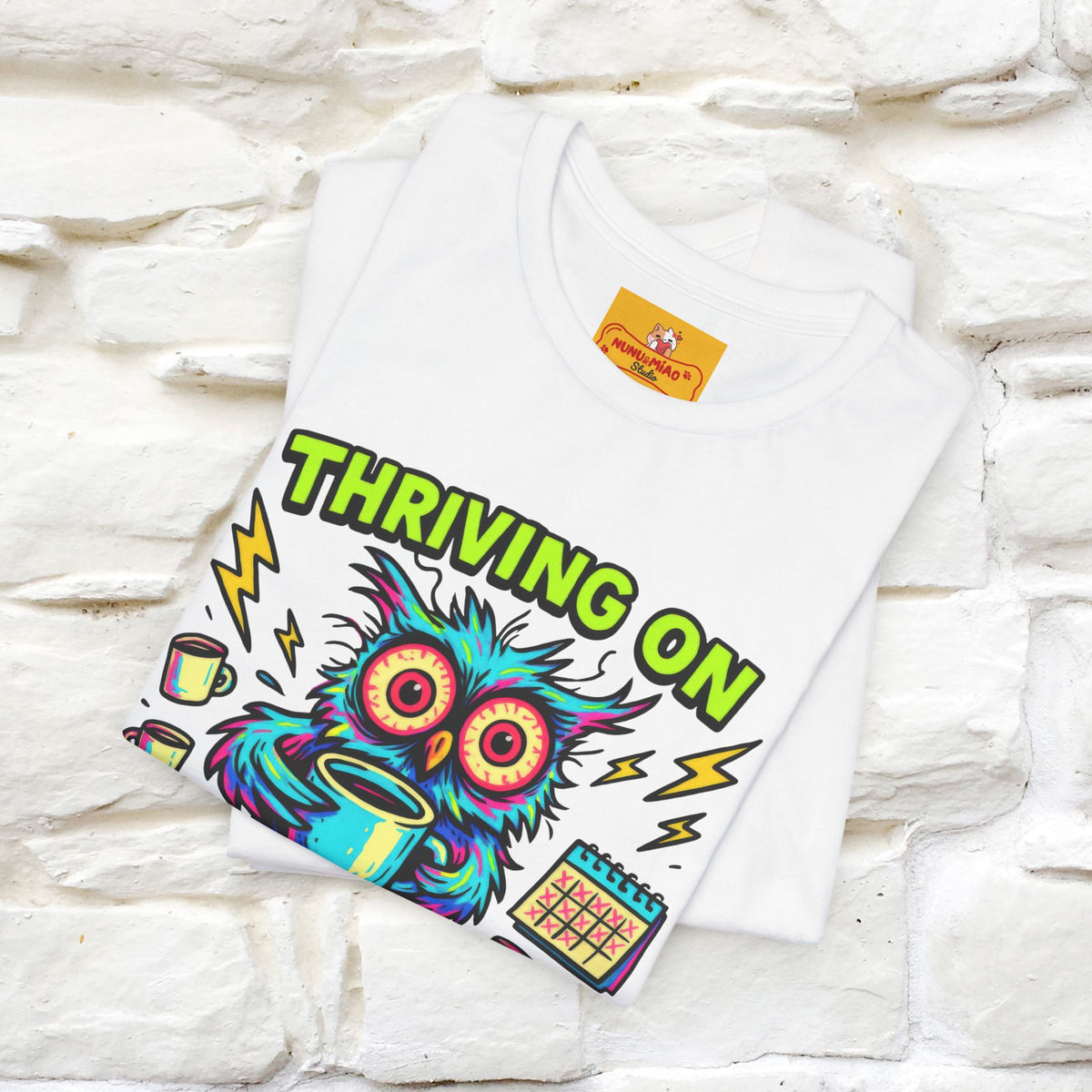 ''Thriving On Caffeine And Poor Choices''|  Sarcastic Cat T-Shirt | Nunu&Miao Studio