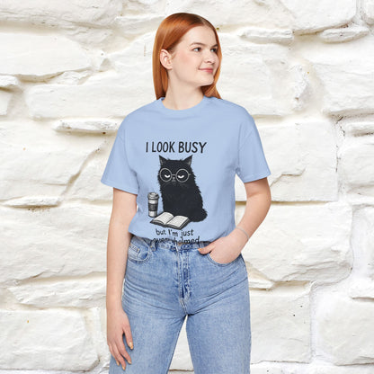 "I Look Busy But I'm Just Overwhelmed" |Cat T-Shirt | Nunu&Miao Studio - Nunu&Miao Studio