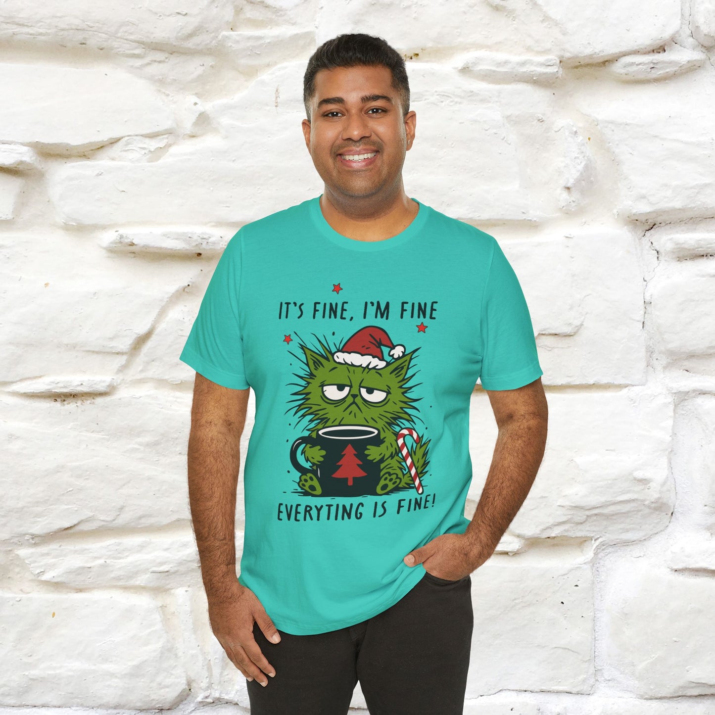 "It's Fine, I'm Fine  ...." |Funny Cat  T-Shirt | Nunu&Miao Studio