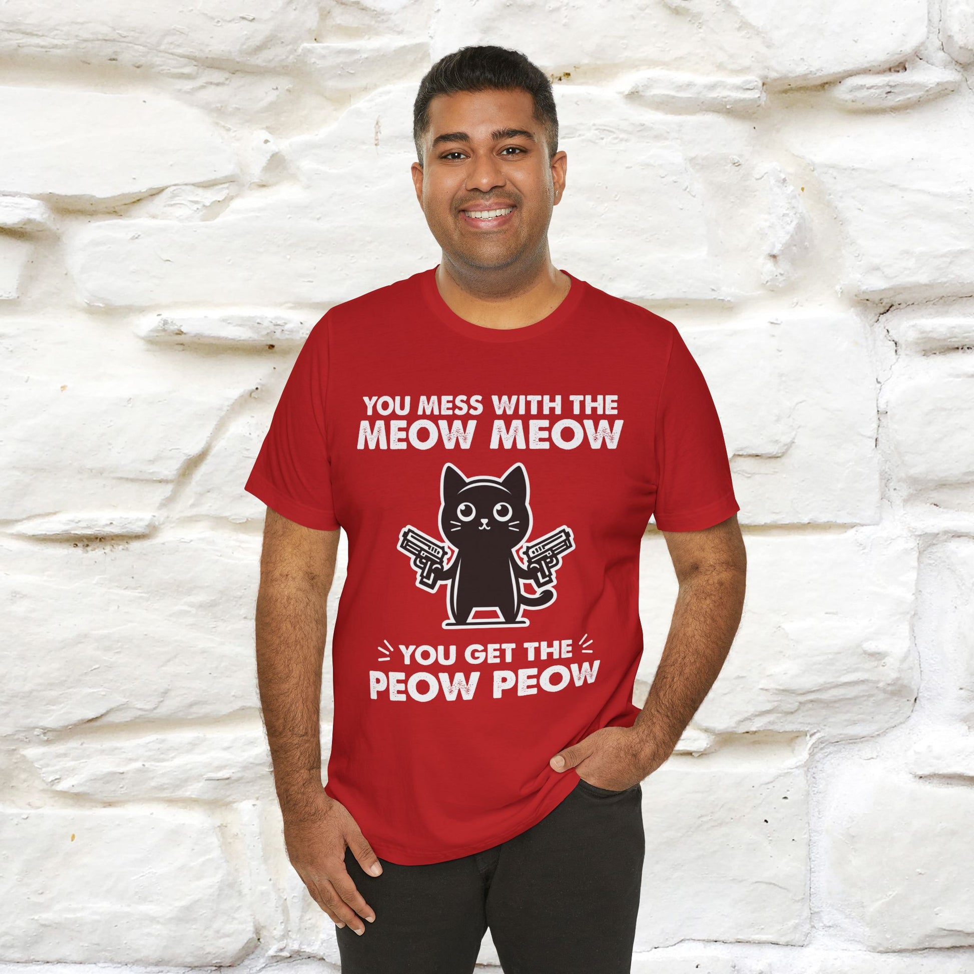 "You Mess With The Meow Meow, You Get The Peow Peow" Cat T-shirt |Nunu&Miao Studio - Nunu&Miao Studio