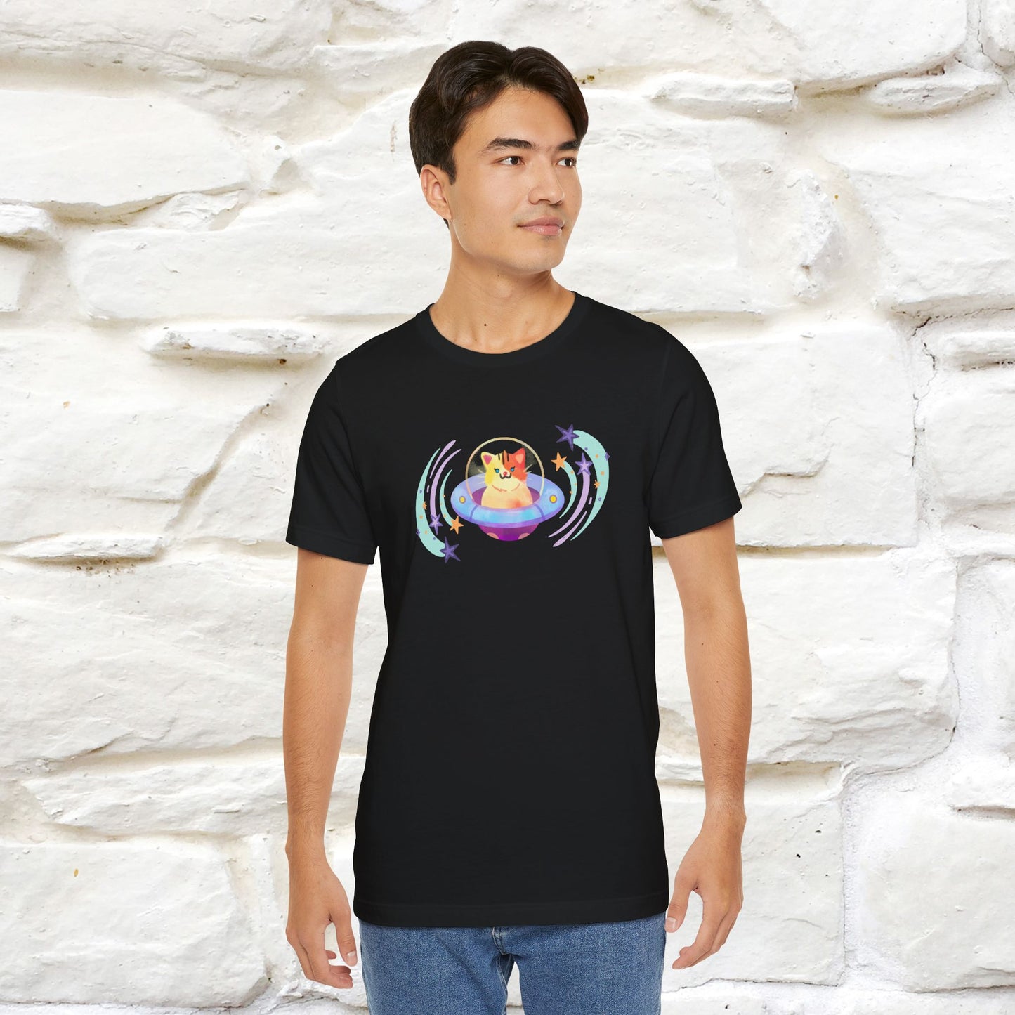 "Stay Positive'' Cat T-Shirt | Front & Back Design | Nunu&Miao Studio - Nunu&Miao Studio