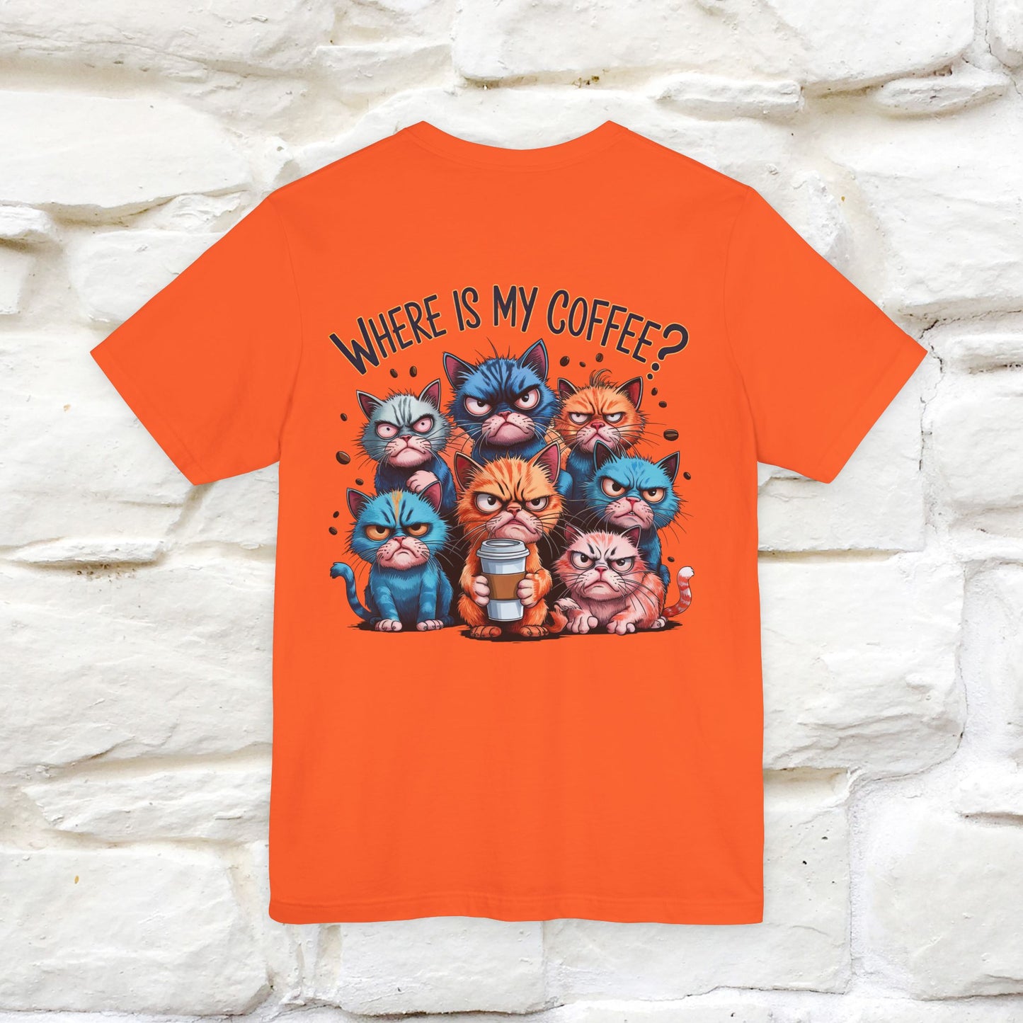 "Where Is My Coffe?" Cat T-Shirt | Front & Back Design | Nunu&Miao Studio