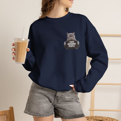 "I Hate Morning People'' |Cat Sweatshirt | Nunu&Miao Studio