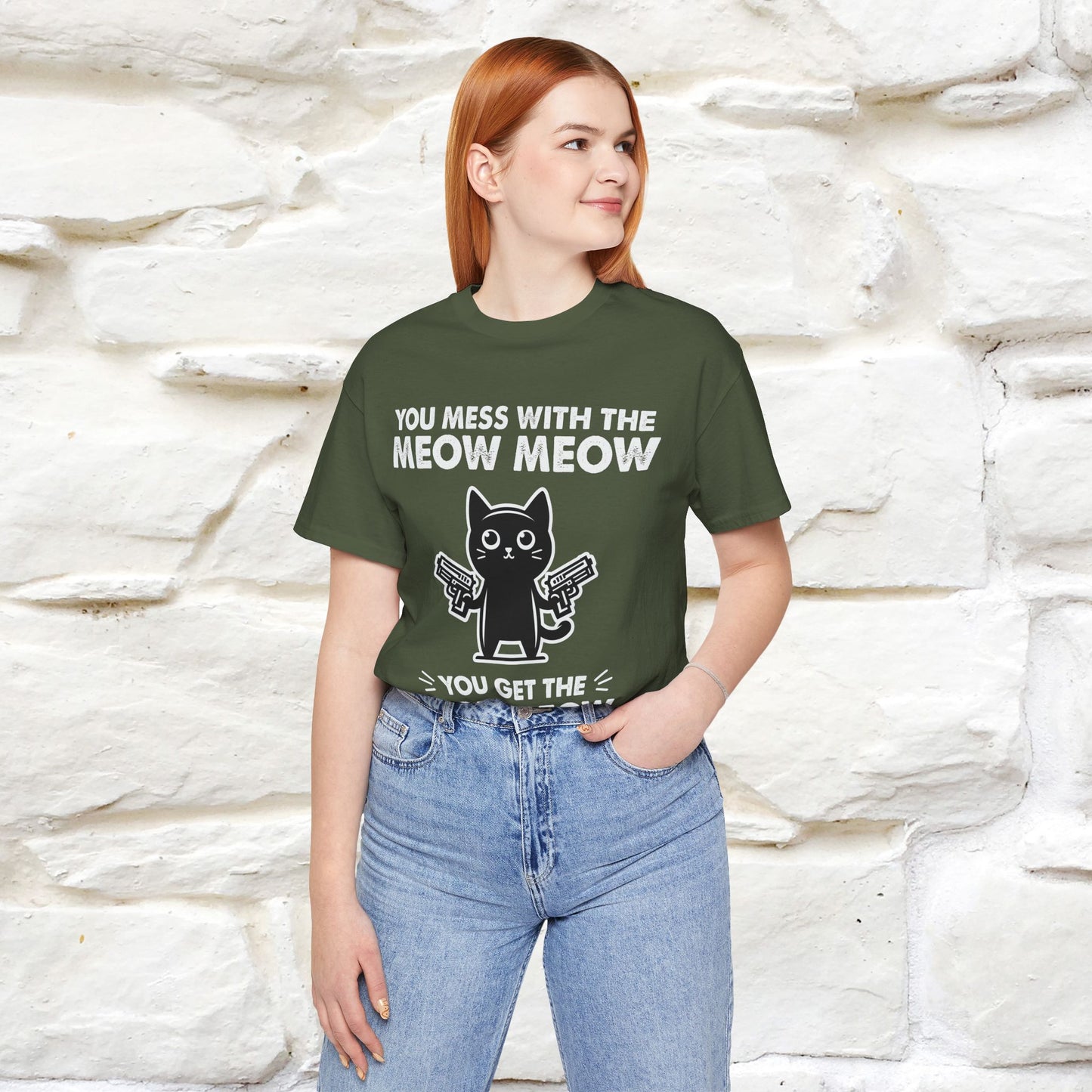 "You Mess With The Meow Meow, You Get The Peow Peow" Cat T-shirt |Nunu&Miao Studio - Nunu&Miao Studio