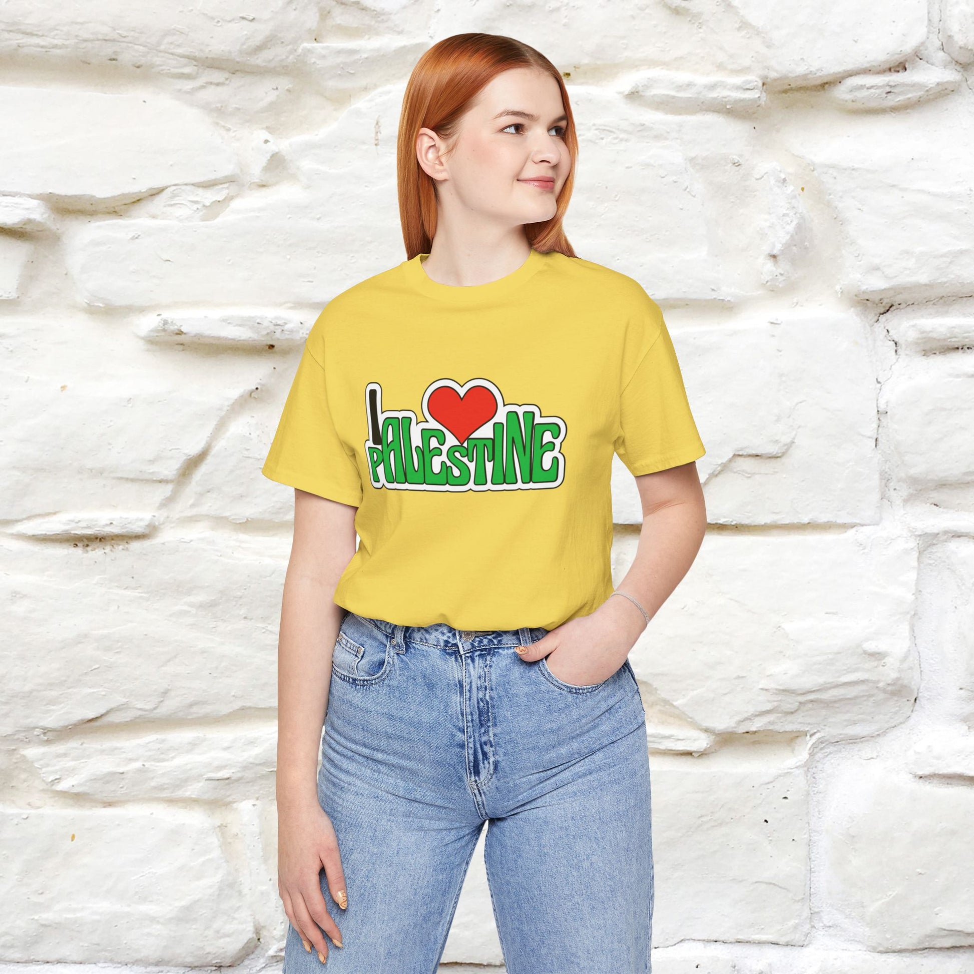 "I Love Palestine" Cat T-shirt | Front & Back Design |Nunu&Miao Studio - Nunu&Miao Studio