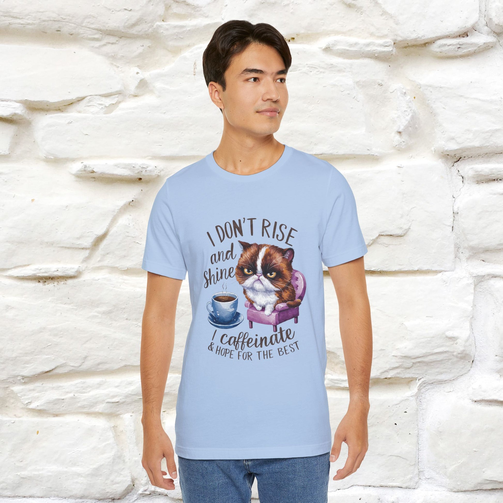 I Don’t Rise and Shine, I Caffeinate ....| Funny Cat T-Shirt| Nunu&Miao Studio - Nunu&Miao Studio
