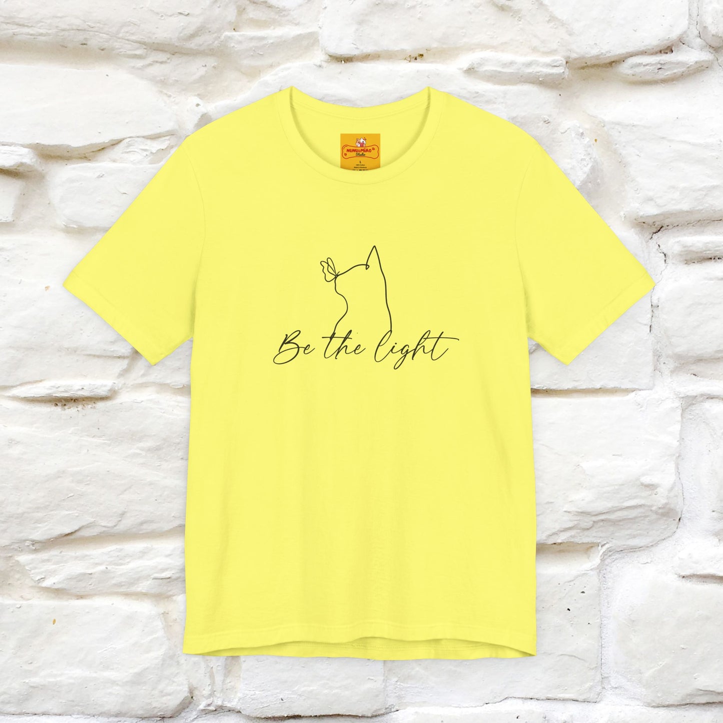 "Be The Light" Cat T-Shirt | Front & Back Design | Nunu&Miao Studio - Nunu&Miao Studio