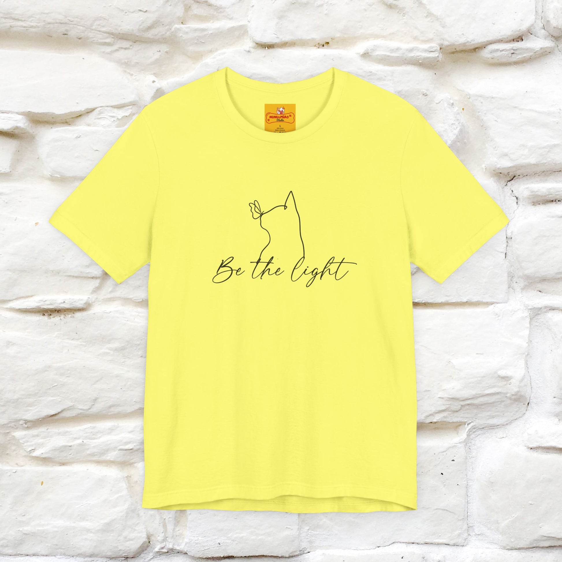 "Be The Light" Cat T-Shirt | Front & Back Design | Nunu&Miao Studio - Nunu&Miao Studio