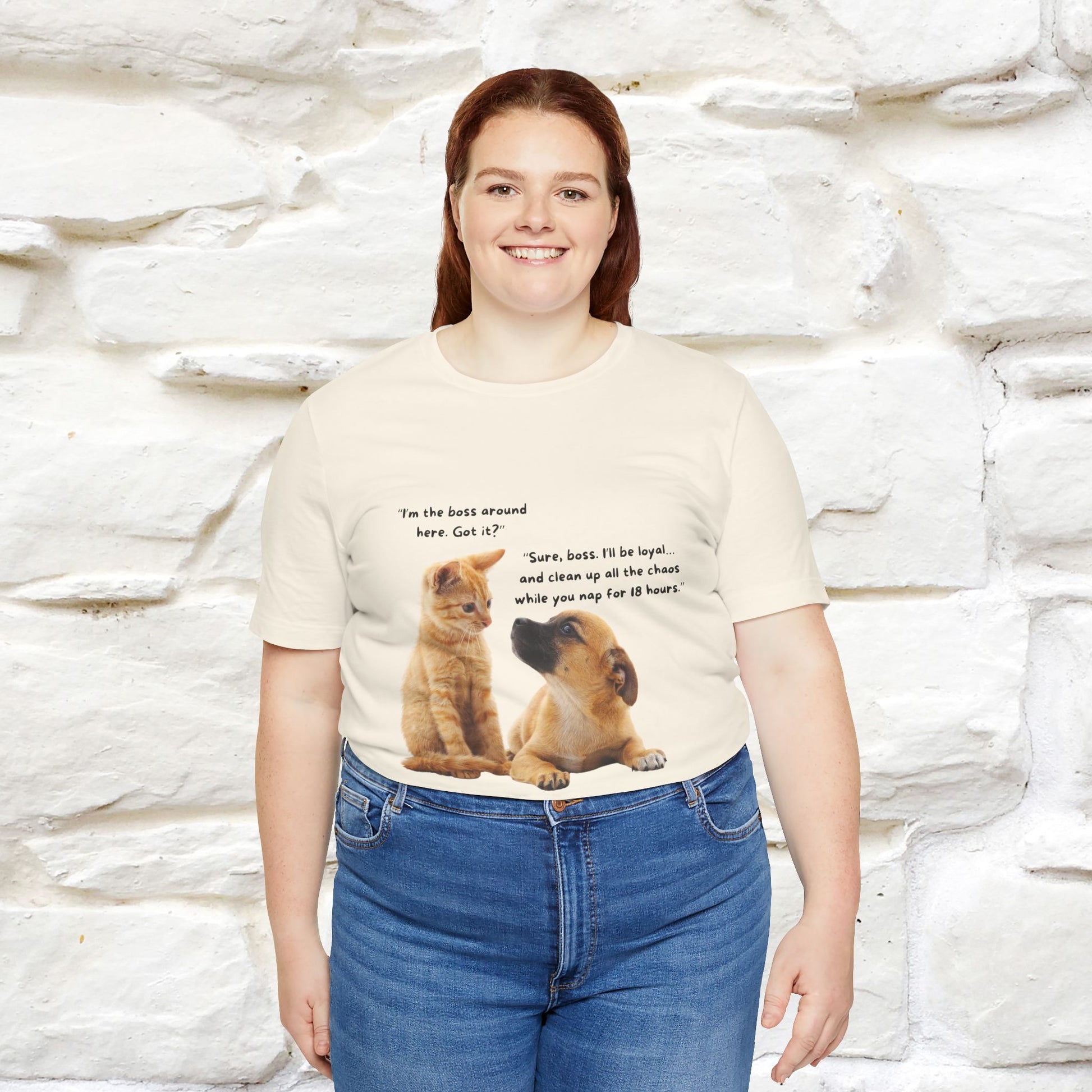 ''I am The Boss Here'' Funny Cat T-shirt for Men and Women  100% Cotton* - Nunu&Miao Studio