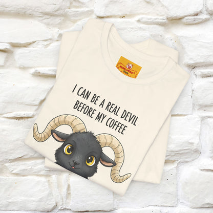"I Can Be a Real Devil Before My Coffe" Funny T-shirt |Nunu&Miao Studio - Nunu&Miao Studio