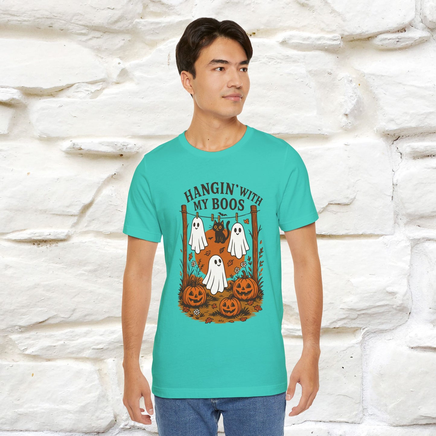 "Hanging With My Boos" Halloween Cat T-shirt |Nunu&Miao Studio - Nunu&Miao Studio