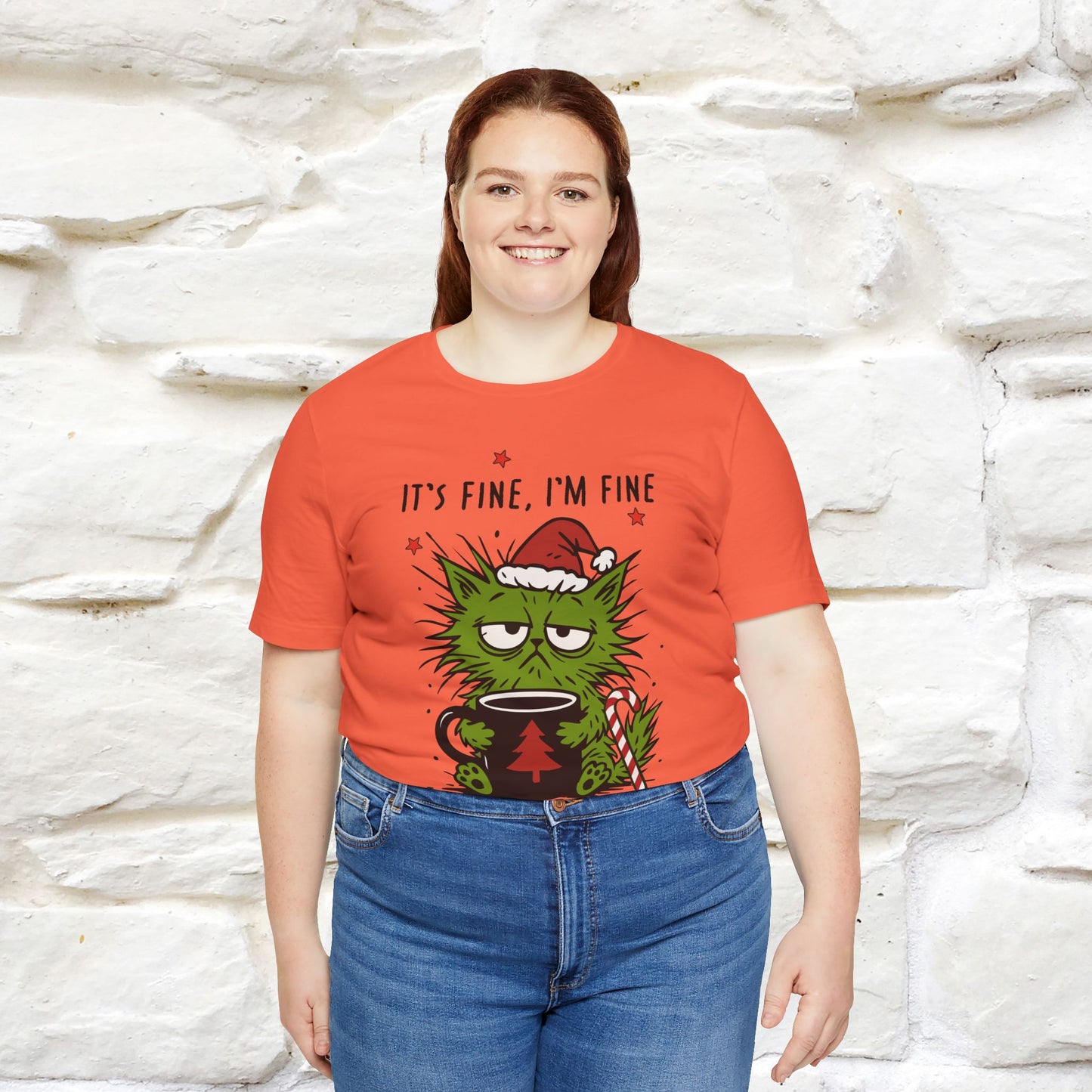 "It's Fine, I'm Fine  ...." |Funny Cat  T-Shirt | Nunu&Miao Studio