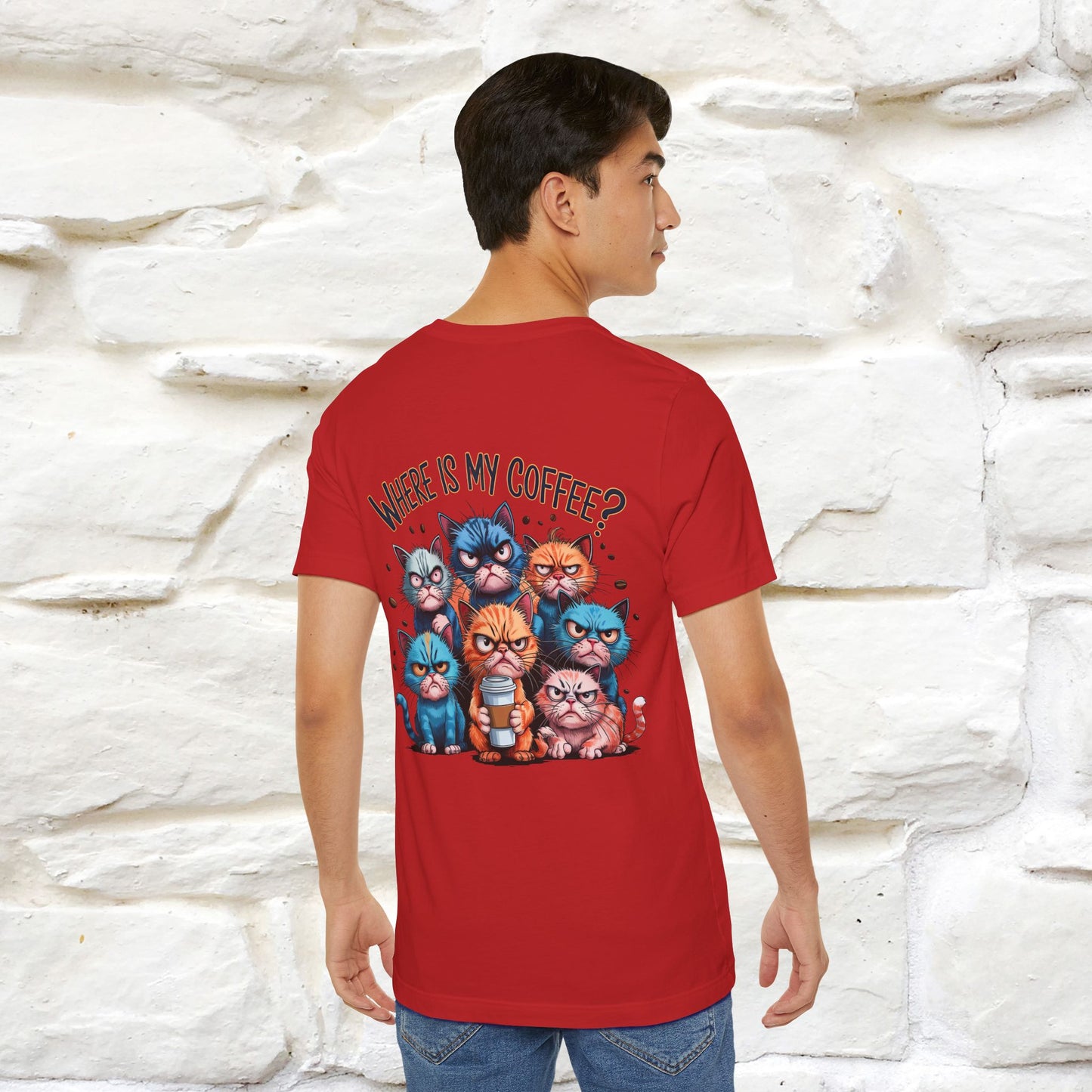 "Where Is My Coffe?" Cat T-Shirt | Front & Back Design | Nunu&Miao Studio