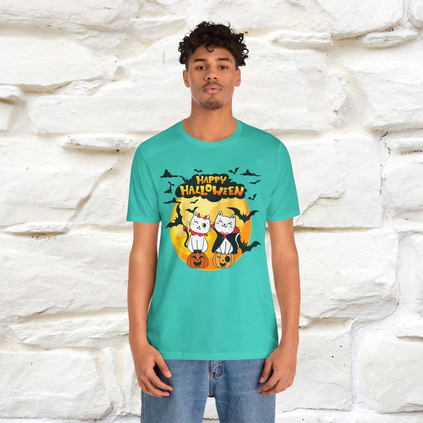 "Happy Halloween Cat Couple " Cat  T-shirt |Nunu&Miao Studio - Nunu&Miao Studio