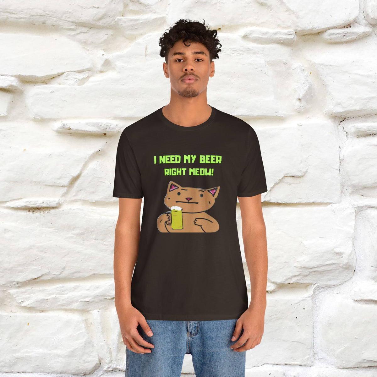 "I Need My Beer Right Meow!" Cat  T-shirt |Nunu&Miao Studio