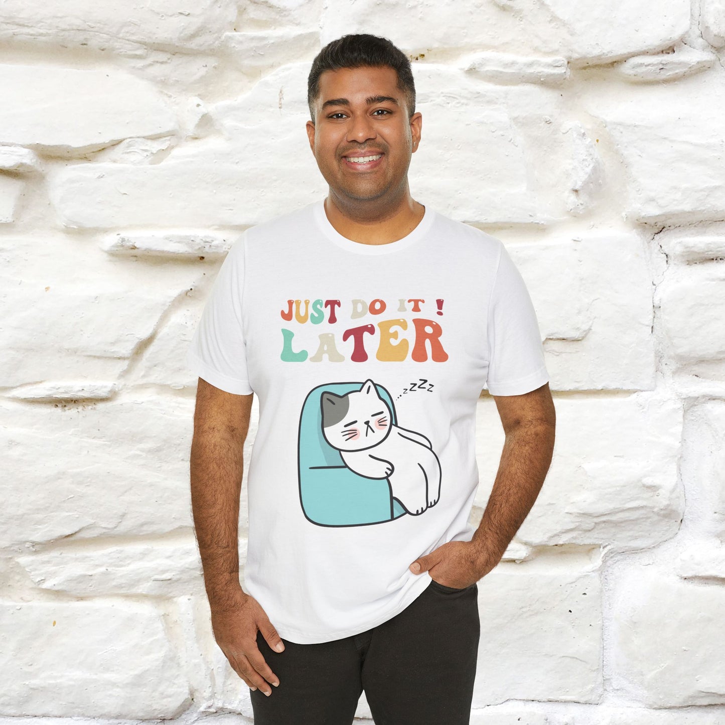 "Just Do It Later" Cat T-shirt |Nunu&Miao Studio - Nunu&Miao Studio