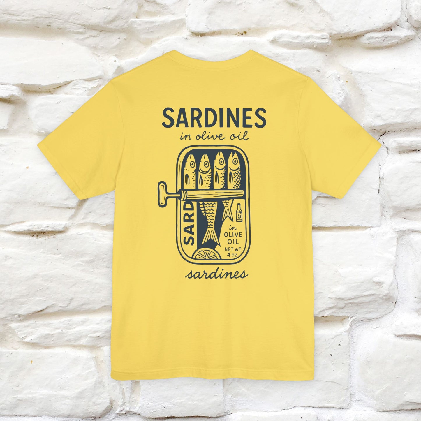 "Sardines In Olive Oil" Cute T-shirt | Front & Back Design|Nunu&Miao Studio - Nunu&Miao Studio