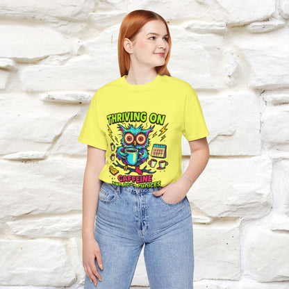 ''Thriving On Caffeine And Poor Choices''|  Sarcastic Cat T-Shirt | Nunu&Miao Studio
