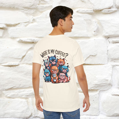 "Where Is My Coffe?" Cat T-Shirt | Front & Back Design | Nunu&Miao Studio