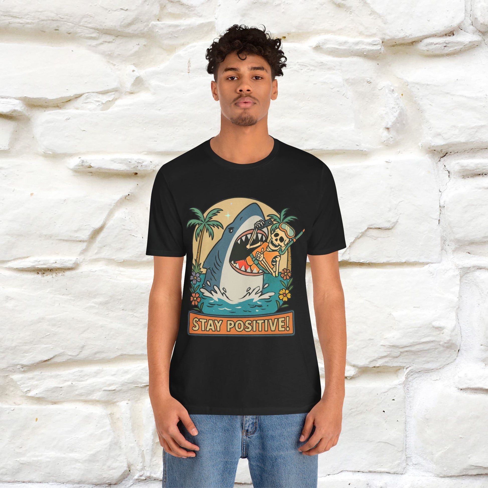 "Stay Positive" Funny T-shirt |Nunu&Miao Studio - Nunu&Miao Studio