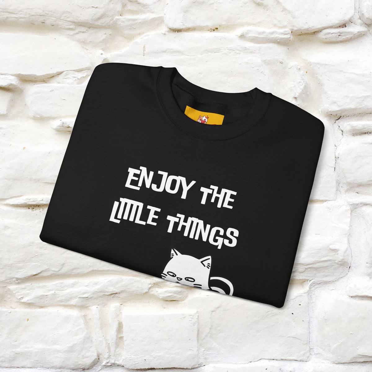 ''Enjoy the Little Things'' | Cute Cat Sweatshirt | Nunu&Miao Studio