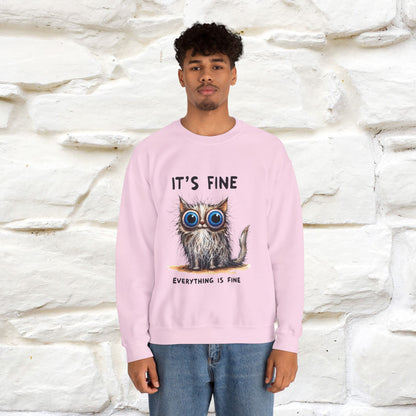 "It's Fine'' |Cat Sweatshirt | Nunu&Miao Studio