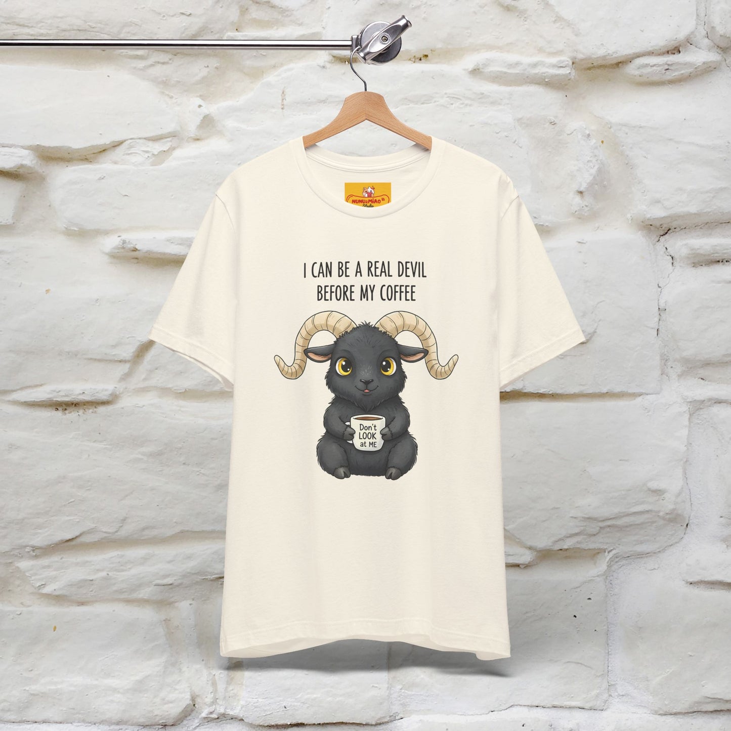 "I Can Be a Real Devil Before My Coffe" Funny T-shirt |Nunu&Miao Studio - Nunu&Miao Studio