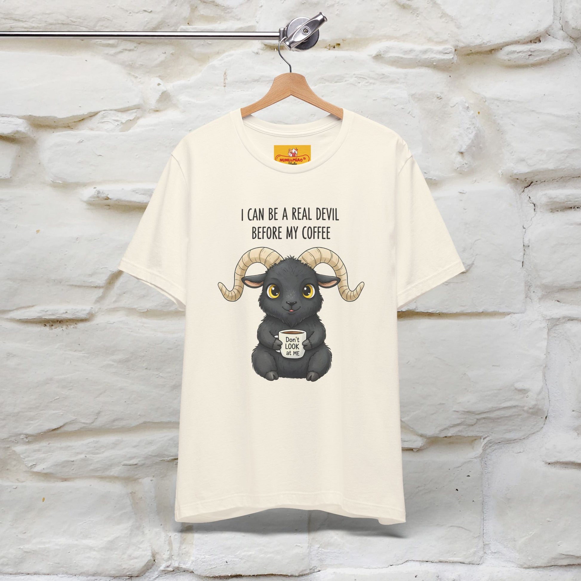 "I Can Be a Real Devil Before My Coffe" Funny T-shirt |Nunu&Miao Studio - Nunu&Miao Studio