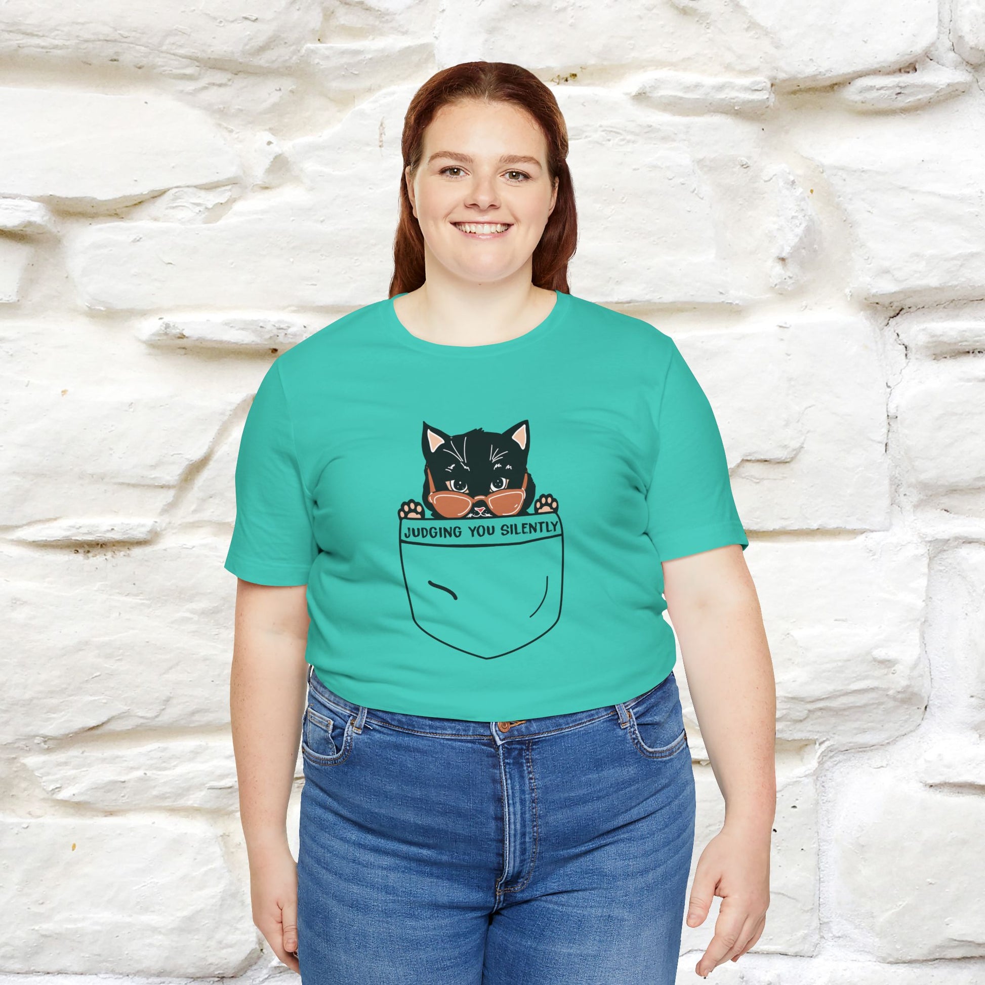 ''Judging You Silently'' | Cat T-Shirt for Men | Nunu&Miao Studio - Nunu&Miao Studio