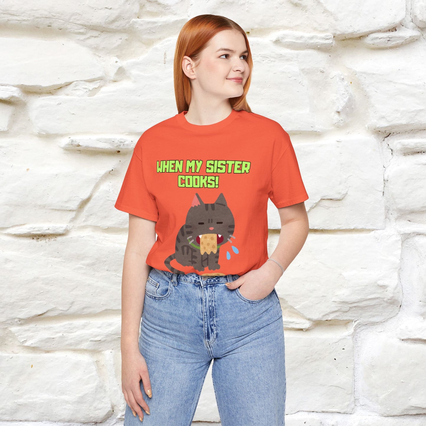 "When My Sister Cooks" Funny Cat  T-shirt |Nunu&Miao Studio - Nunu&Miao Studio