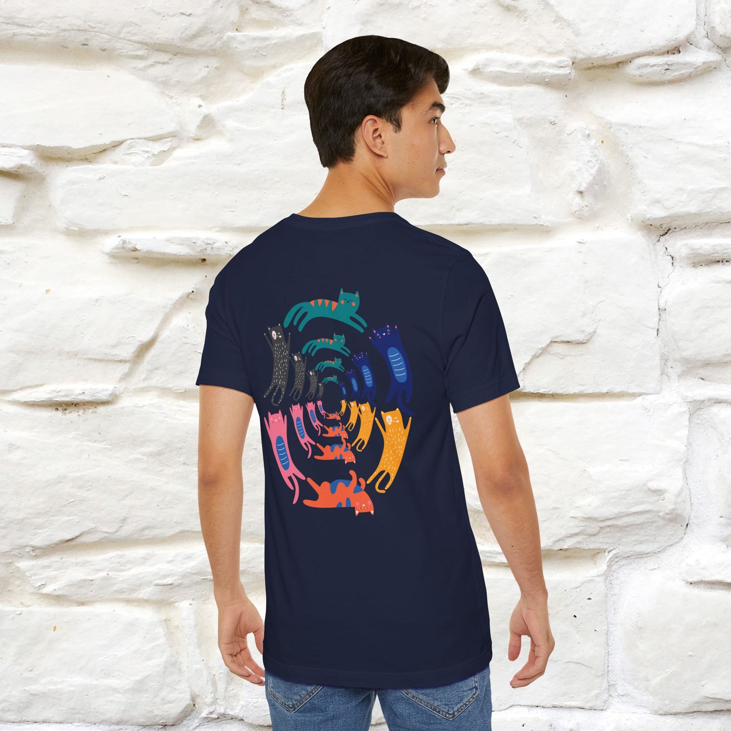 "The Hypnotic Meow'' Cat T-Shirt Front and Back Design | Nunu&Miao Studio - Nunu&Miao Studio