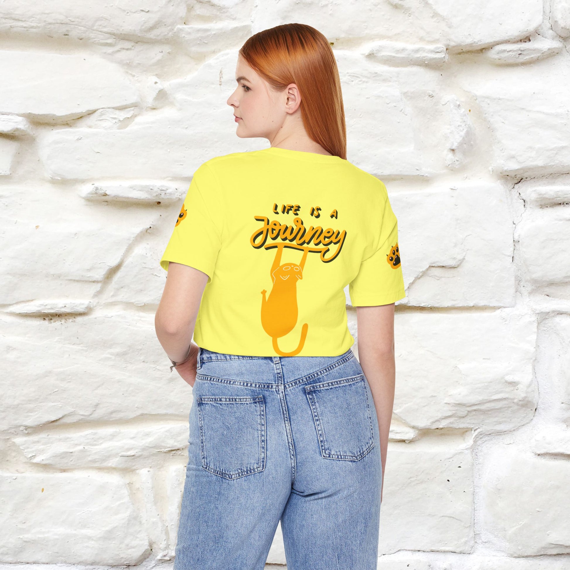 "Life Is A Journey'' Cat T-Shirt | Front & Back Design | Nunu&Miao Studio - Nunu&Miao Studio