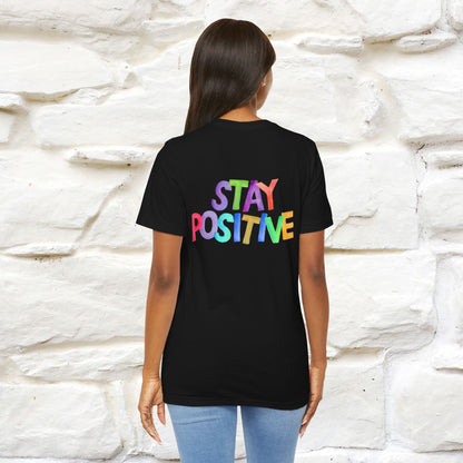 "Stay Positive'' Cat T-Shirt | Front & Back Design | Nunu&Miao Studio - Nunu&Miao Studio